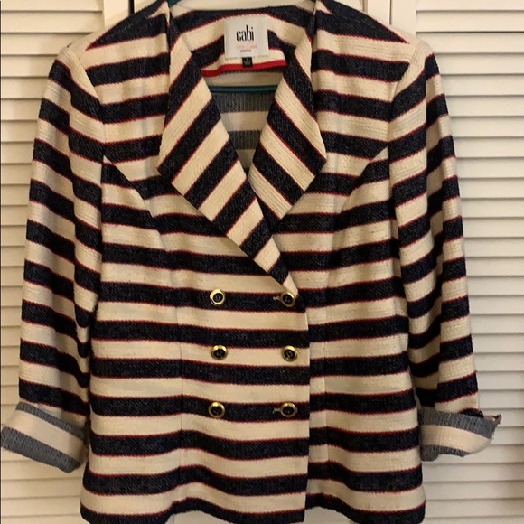 Cabi Double Breasted Stripe jacket, size 6 - Picture 2 of 7